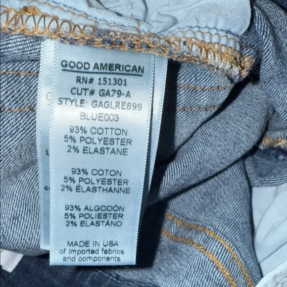 Good American Good Legs Dark Blue Distressed Skinny Jeans - size 6/28 - B10 - Picture 4 of 7